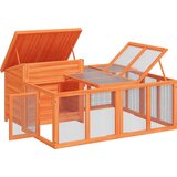  Kavez za zečeve smeđi 144 x 123 x 67,5 cm od masivne borovine | shoptok.hr