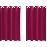  Zavjese za blackout s prstenovima 2 pcs Vinska crvena | Eponuda.com