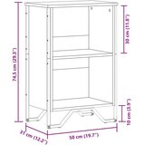 vidaXL Knjižna omara rjavi hrast 50x31x74,5 cm inženirski les | Shoptok.si