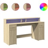  Radni stol s LED svjetlima hrast 160x55x91 cm konstruirano drvo | shoptok.hr