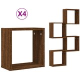  Zidne kockaste police 4 kom smeđi hrast 30x15x30 cm | Eponuda.ba