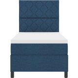 vidaXL Box Spring Postelja z Vzmetnico Modra Enojna Tkanina, (22080904) | Shoptok.si