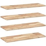 vidaXL Viseče police 4 kosi 100x30x2 cm neobdelan masiven les akacije, (5000307118) | Shoptok.si
