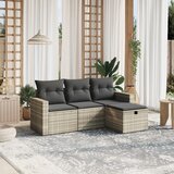 vidaXL 4-dijelni set vrtnih sofa s jastucima svijetlosivi poliratan | shoptok.hr