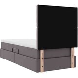  Krevet s prostorom za pohranu s LED-om Siva 90 x 200 cm | shoptok.hr
