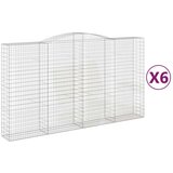  Obokane gabion košare 6 kosa 400x50x220/240 cm pocinkano železo, (21000275) | Shoptok.si