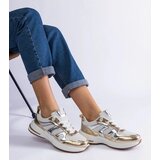 Gemre Elayne fabric sports sneakers with gold inserts | Shoptok.si