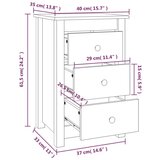  Noćni ormarići 2 kom Crno 40x35x61 5 cm od masivne borovine | shoptok.hr