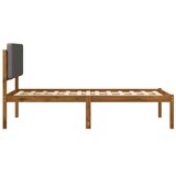  Krevetni okvir s tapiciranim uzglavljem Prirodna i svjetlosiva - Prirodna i svjetlosiva 80 x 200 cm | shoptok.hr