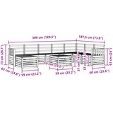  Set vanjskih sofa 9 kom. Bijela Čvrsto drvo akacije | Shoptok.si