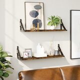 vidaXL Stenske police 2 kosa dimljen hrast 60x15x15,5 cm | Shoptok.si