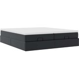 vidaXL Otomanski okvir kreveta s madracima crni 160x200cm umjetna koža | shoptok.hr