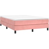  Okvir za krevet s oprugom ružičasti 140 x 190 cm baršunasti | shoptok.hr