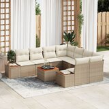 vidaXL set od 9 komada vrtnih sofa s jastučićima bež poli ratan akacija Cijene