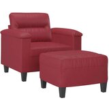vidaXL fotelj s stolčkom za noge vinsko rdeč 60 cm umetno usnje | Shoptok.si