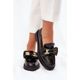 Boto Lacquered moccasins with bow and decorative brooch black Leandriel | shoptok.hr