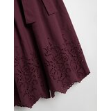 Sinsay Pamučna midi haljina s ażurowim uzorkom i remenom | shoptok.hr