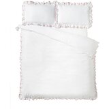 Catherine Lansfield Bela/rožnata enojna posteljnina 135x200 cm So Soft Mono Frill – Cene