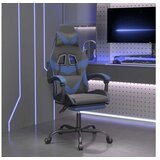  Igraća stolica od umjetne kože s osloncem za noge crno-plava | shoptok.hr