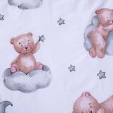 Jerry Fabrics Bela bombažna otroška posteljnina za otroško posteljico 100x135 cm Teddy Bear "Ribbon" – | Shoptok.si