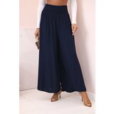 Kesi Włoski Women's viscose trousers with elastic waistband navy blue | Shoptok.si