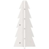 vidaXL Lesena novoletna jelka za okras bela 49 cm trdna borovina | Shoptok.si