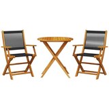 vidaXL 3-dijelni bistro set od polipropilen i masivnog drva crni | shoptok.hr
