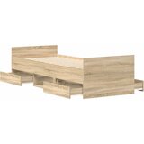  Okvir kreveta s uzglavljem i podnožjem boja hrasta 75 x 190 cm | Eponuda.com