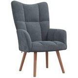 The Living Store Stol za sproščanje temno siv žamet - Stol Za Sproščanje, (21420538) | Shoptok.si