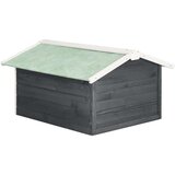 vidaXL Garaža za robotsko kosilnico 72x87x50 cm siva in bela lesena | Shoptok.si