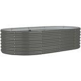 vidaXL Visoka greda iz prašno premazanega jekla 152x80x36 cm siva | Shoptok.si