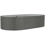 vidaXL Vrtna sadilica od čelika obloženog prahom 152 x 80 x 36 cm siva | shoptok.hr