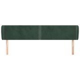  Vzglavje z ušesi temno zeleno 203x23x78/88 cm žamet | Shoptok.si