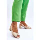 EVENTO PE1 Fashionable Leather Heel Sandals Beige Hette | Shoptok.si