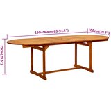  7-dijelni vrtni blagovaonski set od masivnog bagremovog drva 160-240 cm | shoptok.hr