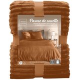 Douceur d intérieur Svjetlo smeđa 3-dijelna flanelska posteljina za bračni krevet/za produženi krevet 240x220 cm Veloutea – | shoptok.hr