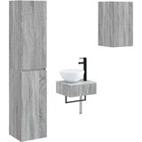  Set namještaja za kupaonicu 3 kom. Siva Sonoma 33 x 34,5 x 160 cm | Shoptok.si