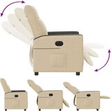vidaXL Električni naslanjač krem tkanina | Shoptok.si