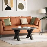 vidaXL noge kavne mize v obliki črke x 2 kosa črna 60x(42-43) cm jeklo | Shoptok.si