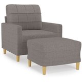 Fotelja s tabureom smeđesiva 60 cm od tkanine | shoptok.hr