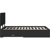  Konstrukcija postelje Črna 135 x 190 cm Konstruiran les, (5000102584) | Shoptok.si
