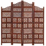  pregrada s 4 panela smeđa 160 x 165 cm masivno drvo manga | shoptok.hr