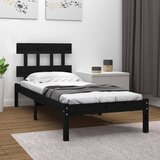Furnova Posteljni okvir črn iz trdnega lesa 75x190 cm, (21934531) Cene