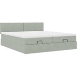  Okvir kreveta s madracima svijetlosivi 200x200cm baršunasti | shoptok.hr