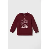 Lacoste Otroški bombažen pulover bordo barva