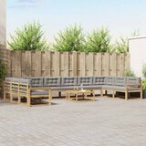  Set vanjskih sofa s jastukom 11 pcs Bijela i svjetlosiva | shoptok.hr