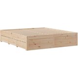 vidaXL Posteljni okvir brez vzmetnice s predali 200x200 cm borovina | Shoptok.si