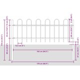  Vrtna ograda BOXTEL s obručem na vrhu čelik 181x60 cm crna | shoptok.hr
