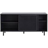 Unique Furniture Črna kovinska komoda z drsnimi vrati 160x75x46 cm Veep – | Shoptok.si