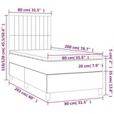  Box spring postelja z vzmetnico temno siva 80x200 cm blago, (20897543) | Shoptok.si